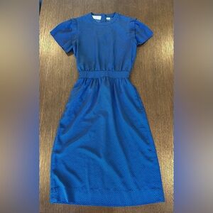 Albert Nipon Blue Striped Midi Dress